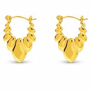 3For$20 Vintage Nugget Sculpted U Earring Stainless Steel Earrings